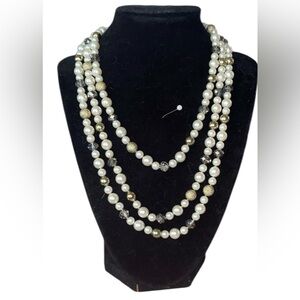 Gold and White Necklace with Elegant Design